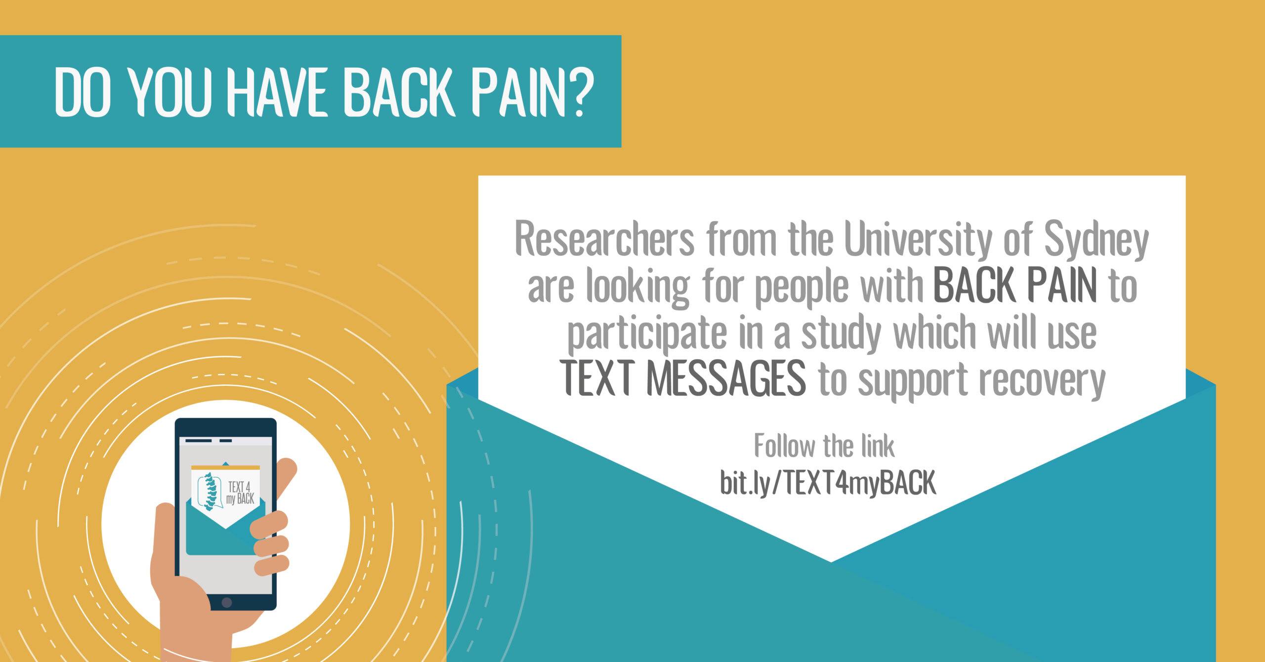 Studies now recruiting: TEXT4myBACK – an online study to help